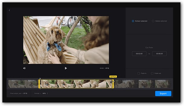 интерфейс сервиса clideo